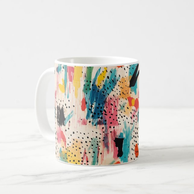 Lively Colours Abstract Pattern Coffee Mug (Front Left)