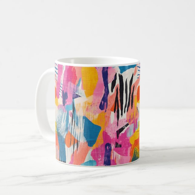 Lively Colours Pattern Coffee Mug (Front Left)