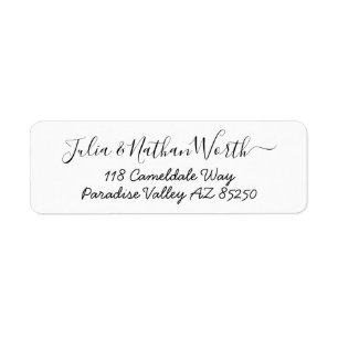 Lively Font Calligraphy Script Return Address