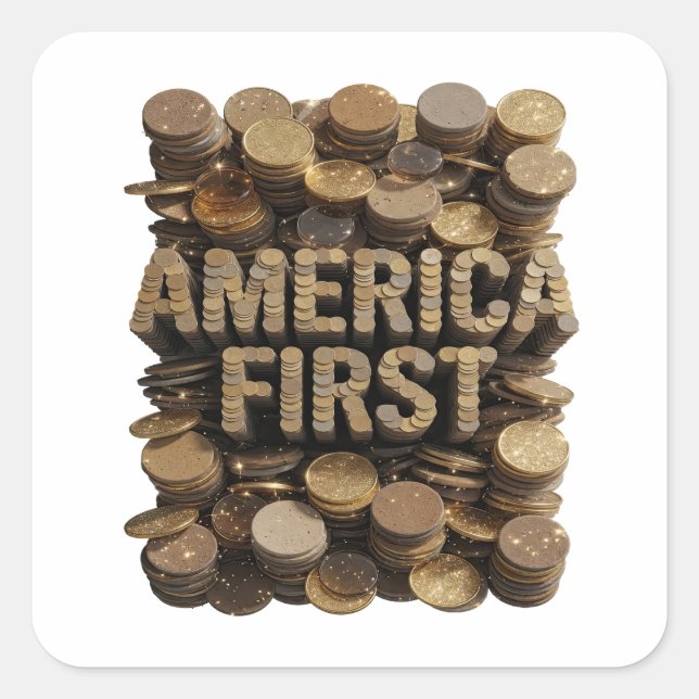 Lively Gold AMERICA FIRST Craft Sticker (Front)
