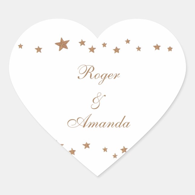 Lively Gold Stars Border Personalised Wedding Seal (Front)