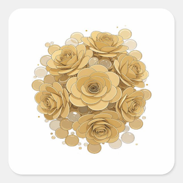 Lively Grey GOLDEN ROSES Label Design (Front)
