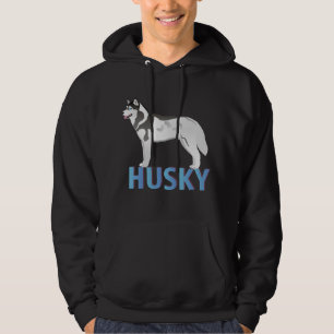 Lively Husky Dog Side View Hoodie
