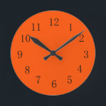 Lively International Orange Kitchen Wall Clock<br><div class="desc">Bright International Orange color kitchen wall clock is guaranteed to enliven any space in which it's hung! Hard to feel down in the dumps when you look at this clock! Perfect for den, dorm or living room walls, too. Neat lowpriced going-away present for a son or daughter who is heading...</div>