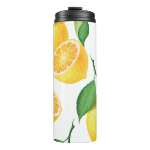 Lively Lemon: Fresh Seamless Pattern Thermal Tumbler
