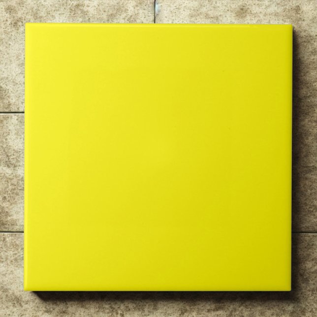 Lively Lemon Yellow #fff700 Accent Style Tile (Creator Uploaded)