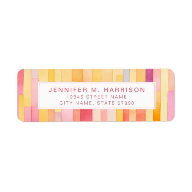 Lively Lines Background Return Address Labels (Front)