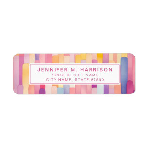 Lively Lines Background Return Address Labels