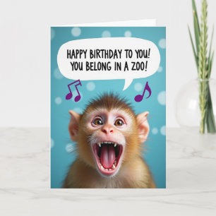 Lively Monkey Birthday Card