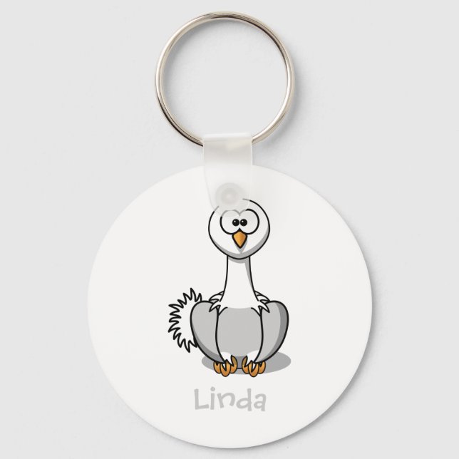 Lively ostrich key ring (Front)