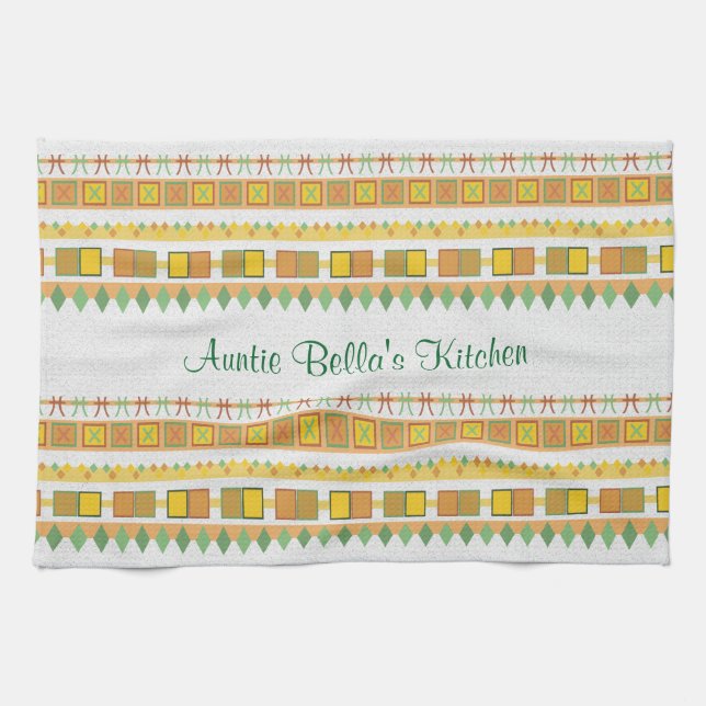Lively Pattern Auntie's Kitchen Tea Towel (Horizontal)