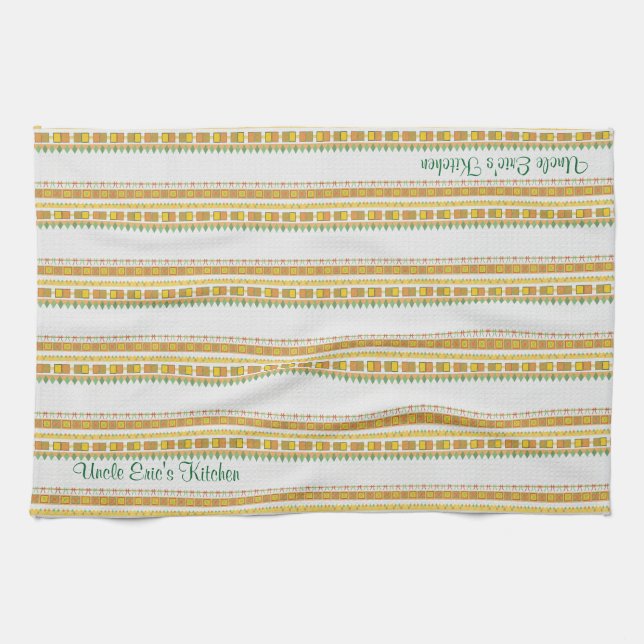 Lively Pattern Uncle's Kitchen Tea Towel (Horizontal)