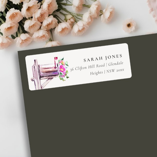 Lively Pink Floral Mailbox We have Moved Address (Creator Uploaded)