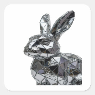 Lively Silver Abstract Decal Design Square Sticker