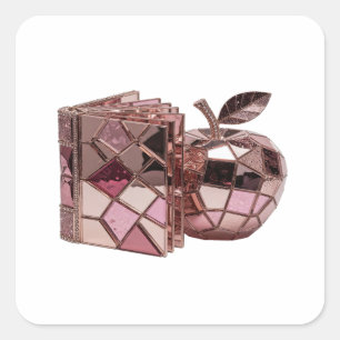 Lively Silver Abstract Square Sticker