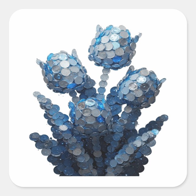 Lively Silver Abstract Sticker Design (Front)