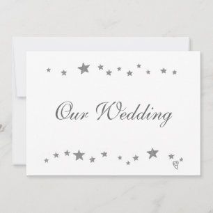 Lively Silver Stars Border, Our Wedding Invitation