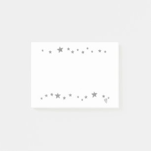 Lively Silver Stars Border Post It Notes