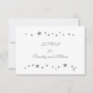 Lively Silver Stars RSVP Wedding Response Cards
