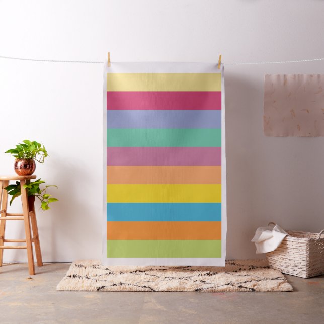 Lively Springtime Horizontal Stripes Fabric (In Situ)