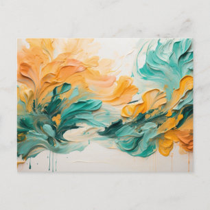 Lively Springtime Oil Acrylic Art Postcard