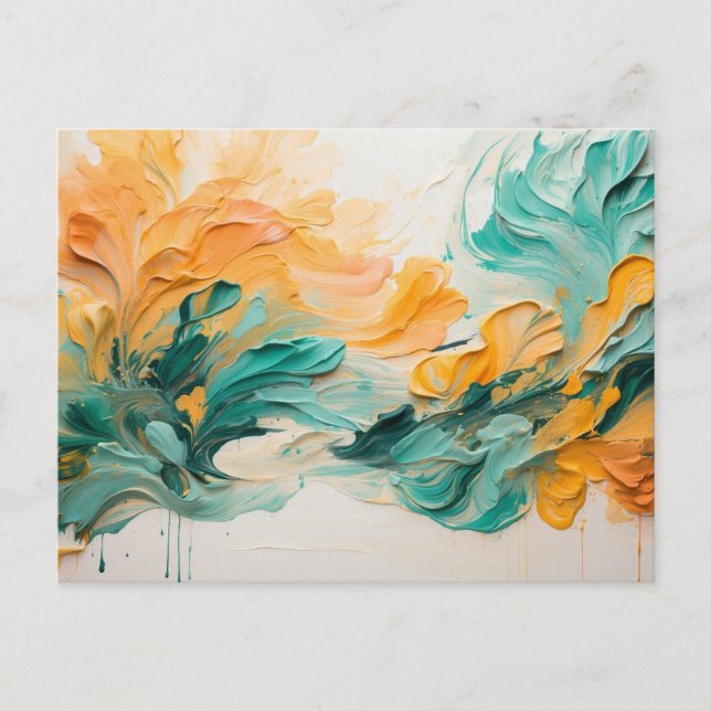 Lively Springtime Oil Acrylic Art Postcard (Front)