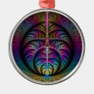 Lively Structures Colorful Abstract Fractal Art Metal Tree Decoration