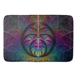 Lively Structures Colourful Abstract Fractal Art Bath Mat