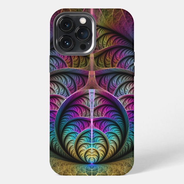Lively Structures Colourful Abstract Fractal Art iPhone Case (Back)