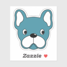 Lively Teal Bulldog 3"x3" Vinyl Sticker