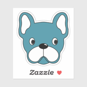 Lively Teal Bulldog 3"x3" Vinyl Sticker