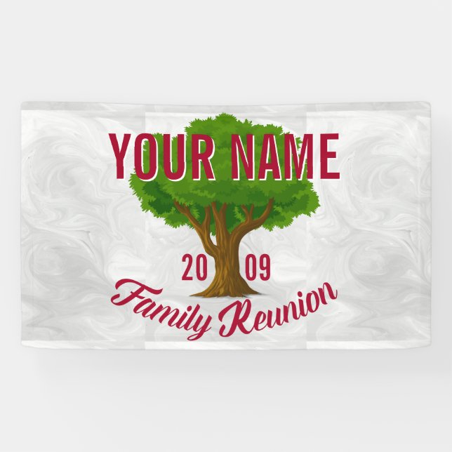Lively Tree Personalised Family Reunion Banner (Horizontal)