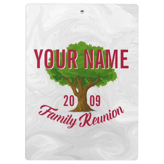 Lively Tree Personalised Family Reunion Clipboard (Back)