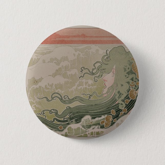 Livemont's La Vague (The Wave) 6 Cm Round Badge (Front)