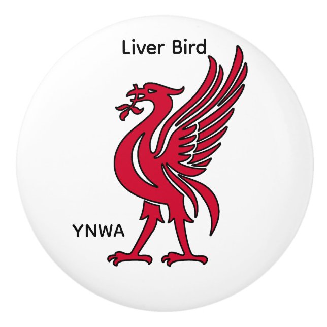 Liver Bird YNWA Personalised Ceramic Knob (Front)