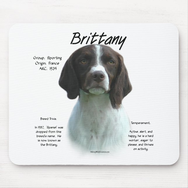 Liver Brittany Spaniel History Mouse Mat (Front)