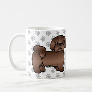 Liver Brown Shih Tzu Cute Cartoon Dog Illustration Coffee Mug