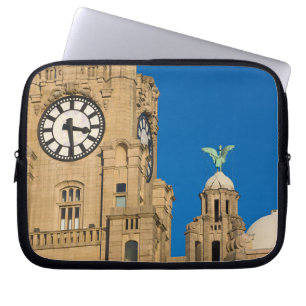 Liver Building, Liverpool, Merseyside, England Laptop Sleeve