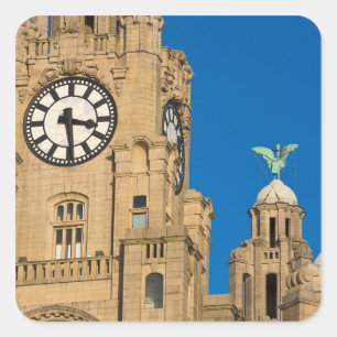Liver Building, Liverpool, Merseyside, England Square Sticker