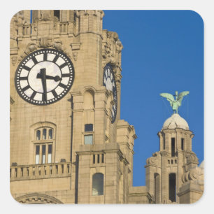 Liver Building, Liverpool, Merseyside, England Square Sticker
