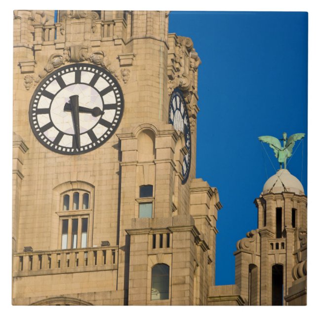 Liver Building, Liverpool, Merseyside, England Tile (Front)