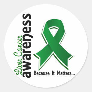 Liver Cancer Awareness 5 Classic Round Sticker