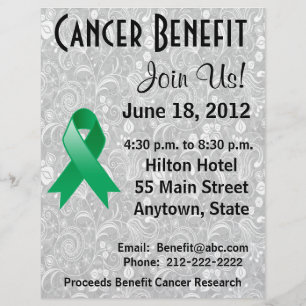 Liver Cancer Awareness Benefit Grey Floral Flyer