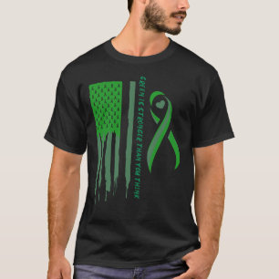 Liver Cancer Awareness Green Family Support Ribbon T-Shirt