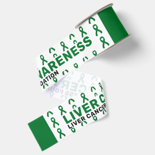 Liver Cancer Awareness Pattern Ribbon Grosgrain Ribbon