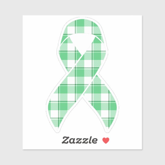 Liver Cancer Awareness Plaid Green Ribbon (Sheet)