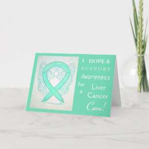 Liver Cancer Awareness Ribbon Greeting Card