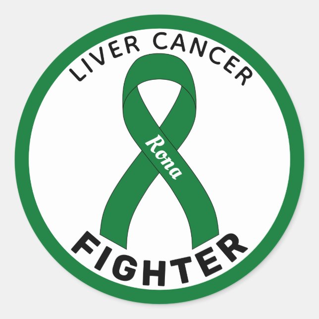 Liver Cancer Fighter Ribbon White Round Sticker (Front)