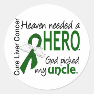 Liver Cancer Heaven Needed a Hero Uncle Classic Round Sticker