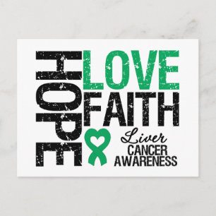 Liver Cancer Hope Love Faith Postcard
